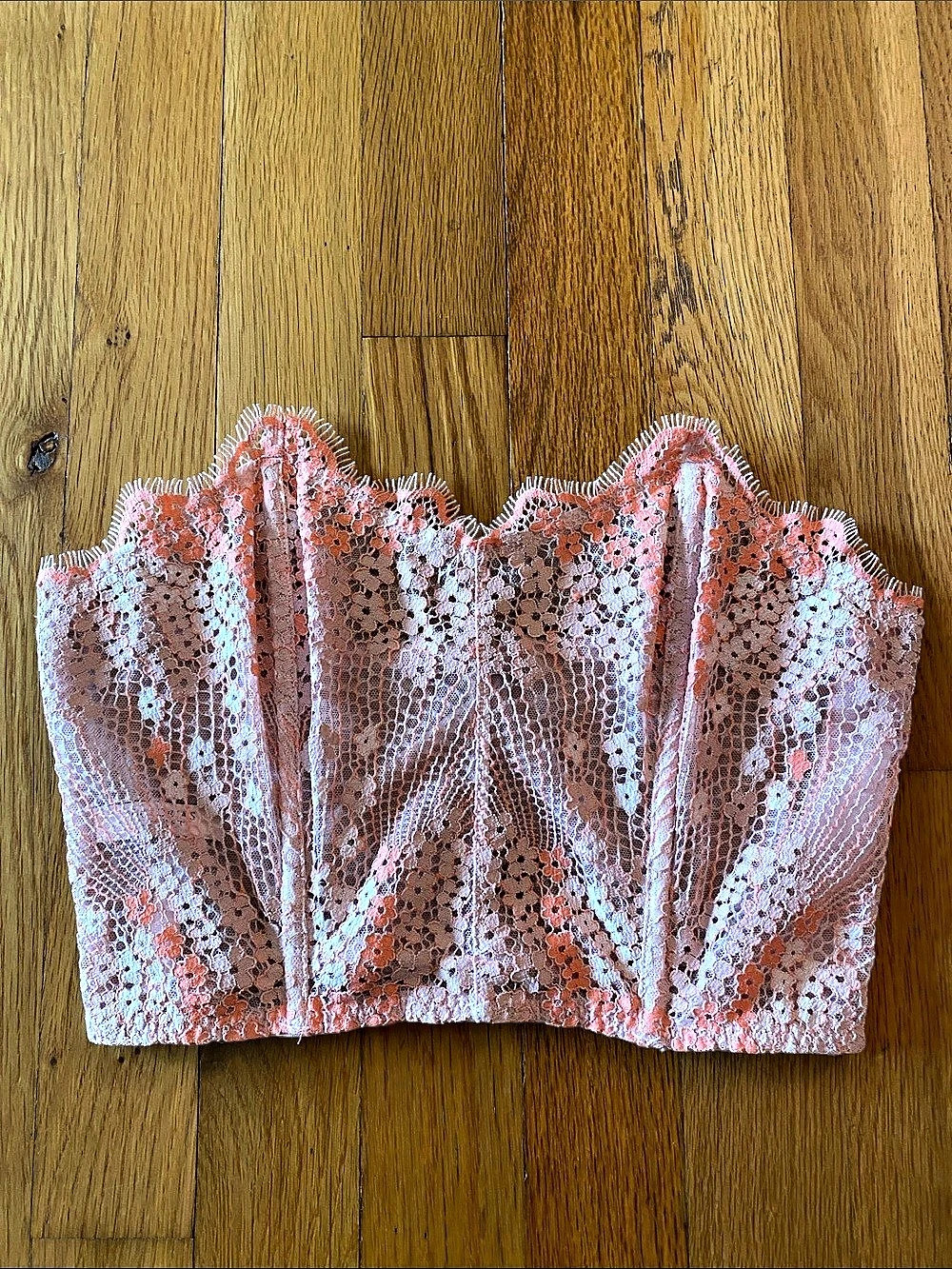 Victoria's Secret Pink Floral Lace Crop Top NWT